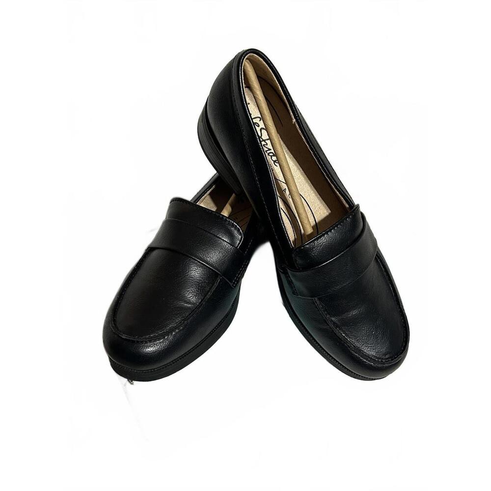 LifeStride Sonoma2 Black Smooth Leather Loafers Women's Size 7.5 M